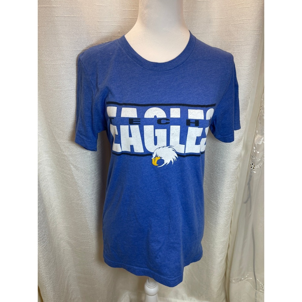 Bella Canvas Eagles Tech Graphic T-Shirt Mens Small Blue Short Sleeve Logo Tee